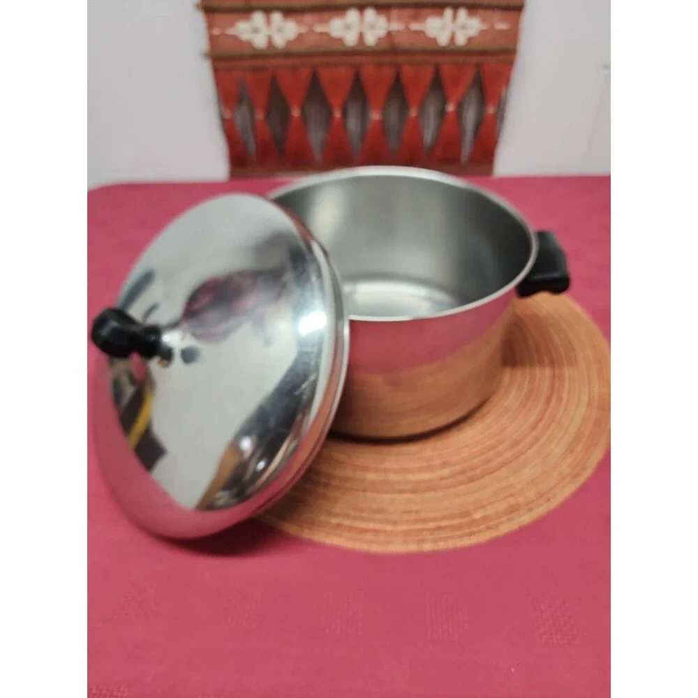 Vintage Farberware 4 Quart Stockpot W Lid Stainless Steel Aluminum Clad NYC~USA